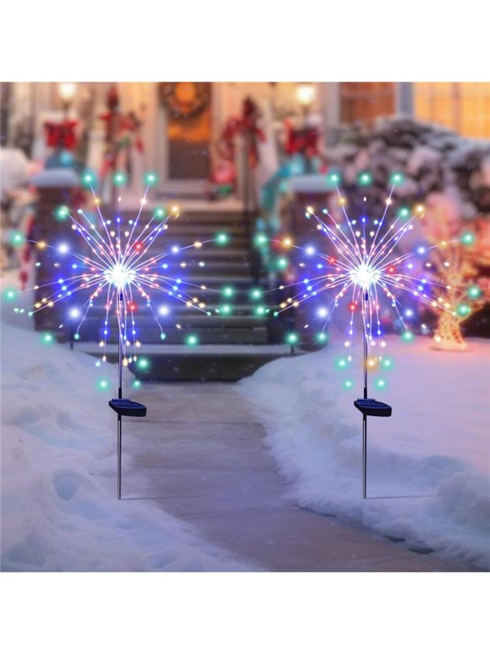 Solar Garden Lights for Outdoor Decor, Waterproof 2 Pack Solar Powered Firework